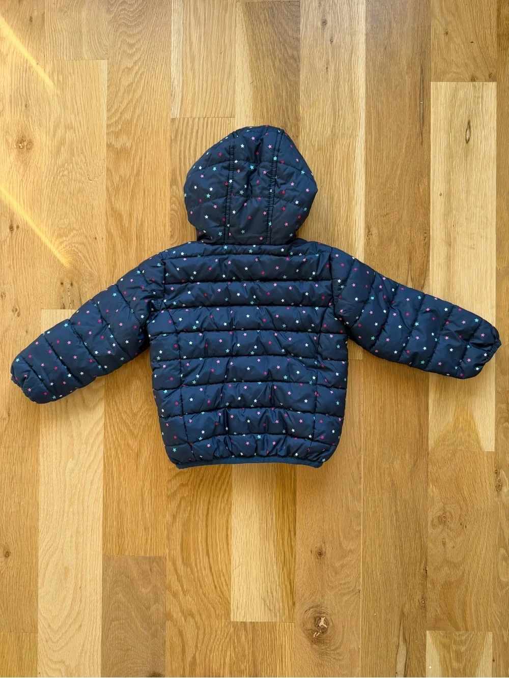 Rokka & Rolla Navy Star-Print Puffer Jacket - 18-24 Months
